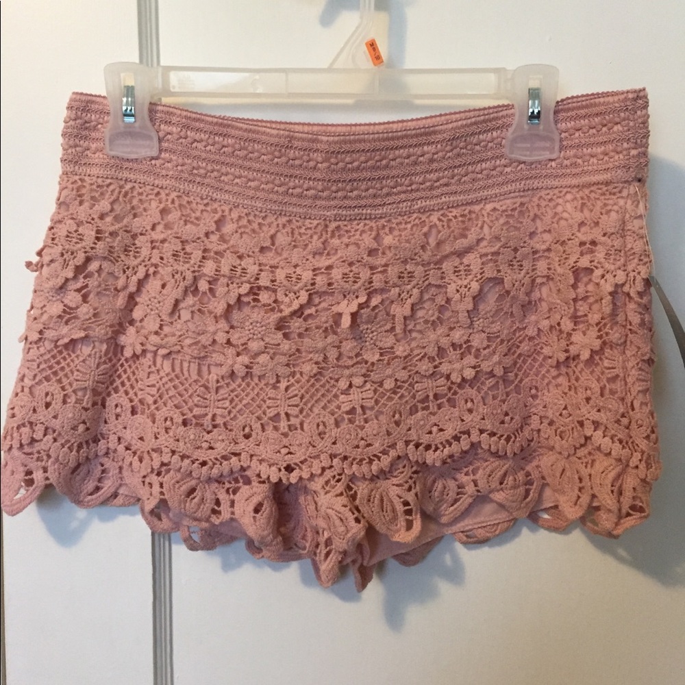 Pink Lace Shorts